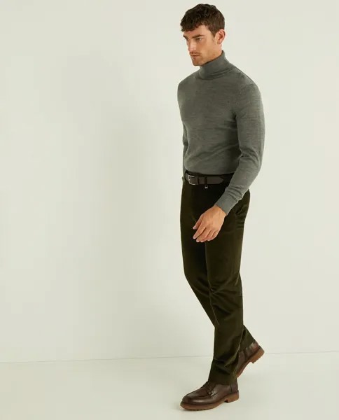 Зеленые мужские вельветовые брюки стандартного размера Pertegaz, темно-зеленый