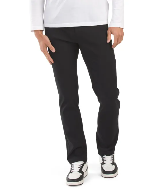 Узкие брюки из технического материала Perry Ellis, черный