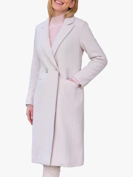 Пальто из смесовой шерсти букле Pure Collection, зимний белый