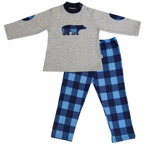 Комплект одежды  Папитто для мальчиков, брюки и лонгслив, размер 80, серый, синий