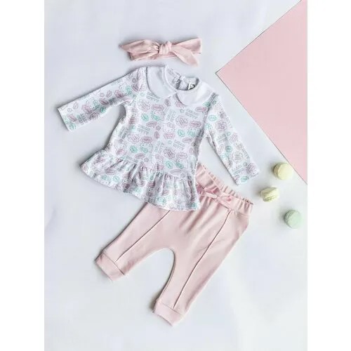 Комплект одежды Batik, размер 62, белый, розовый