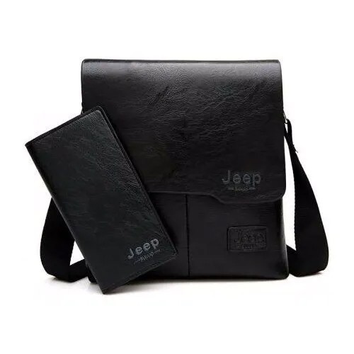 Сумка + портмоне Jeep / Стильная сумка на плечо для современных деловых мужчин.