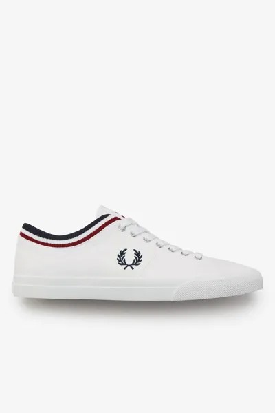 Кроссовки с твиловыми манжетами Fred Perry, белый