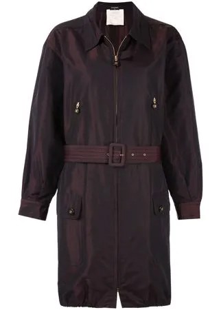 Chanel Pre-Owned пальто на молнии с поясом