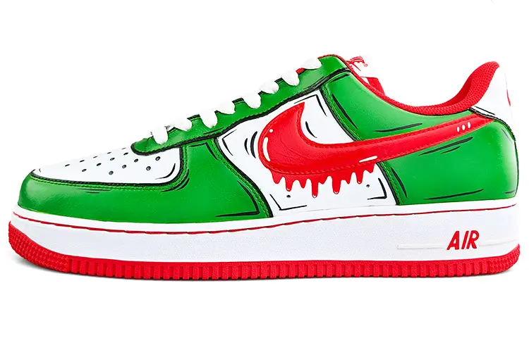 Кроссовки Nike Air Force 1 Skateboarding Shoes Unisex Low-top Red/Green, зеленый