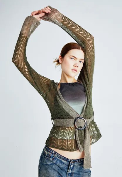 Кардиган SHEER TIED CARDIGAN Jaded London, цвет khaki