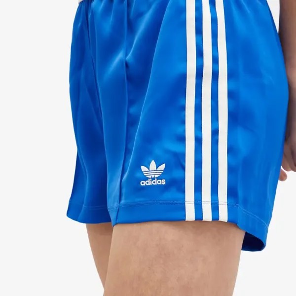 Adidas Атласные шорты с 3 полосками, синий