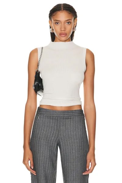 Топ Enza Costa Silk Sweater Knit Sleeveless Mockneck, цвет Chalk