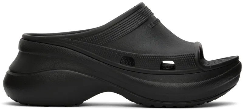 Черные шлепанцы Crocs Edition для бассейна Balenciaga
