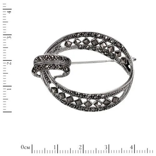 Серебряная брошь с марказитами