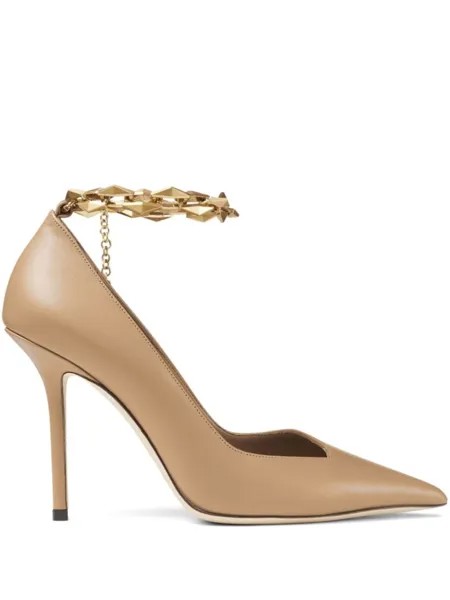 Jimmy Choo туфли Diamond Talura 100, нейтральный цвет
