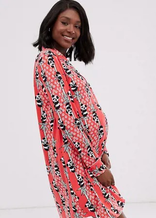 Ночная рубашка с принтом Chelsea Peers Maternity-Красный