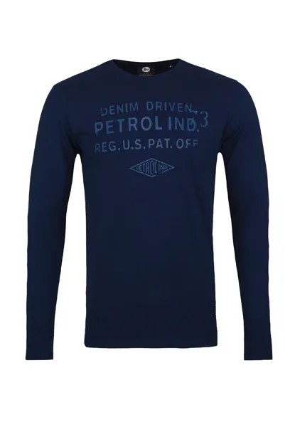 Рубашка с длинными рукавами MIT RUNDHALS UND LOGO-PRINT Petrol Industries, цвет blau