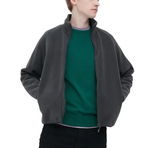 Толстовка унисекс Uniqlo Fleece Zipped, темно-серый