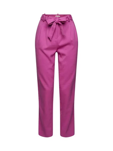 Зауженные брюки со складками спереди Esprit, розовый/фуксия