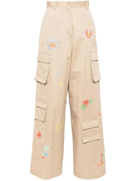 Брюки карго с вышивкой Mira Mikati, бежевый