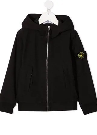 Stone Island Junior куртка с капюшоном и нашивкой-логотипом