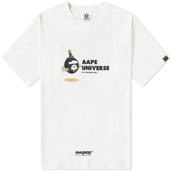 AAPE Камуфляжная футболка Aaper Universe, белый