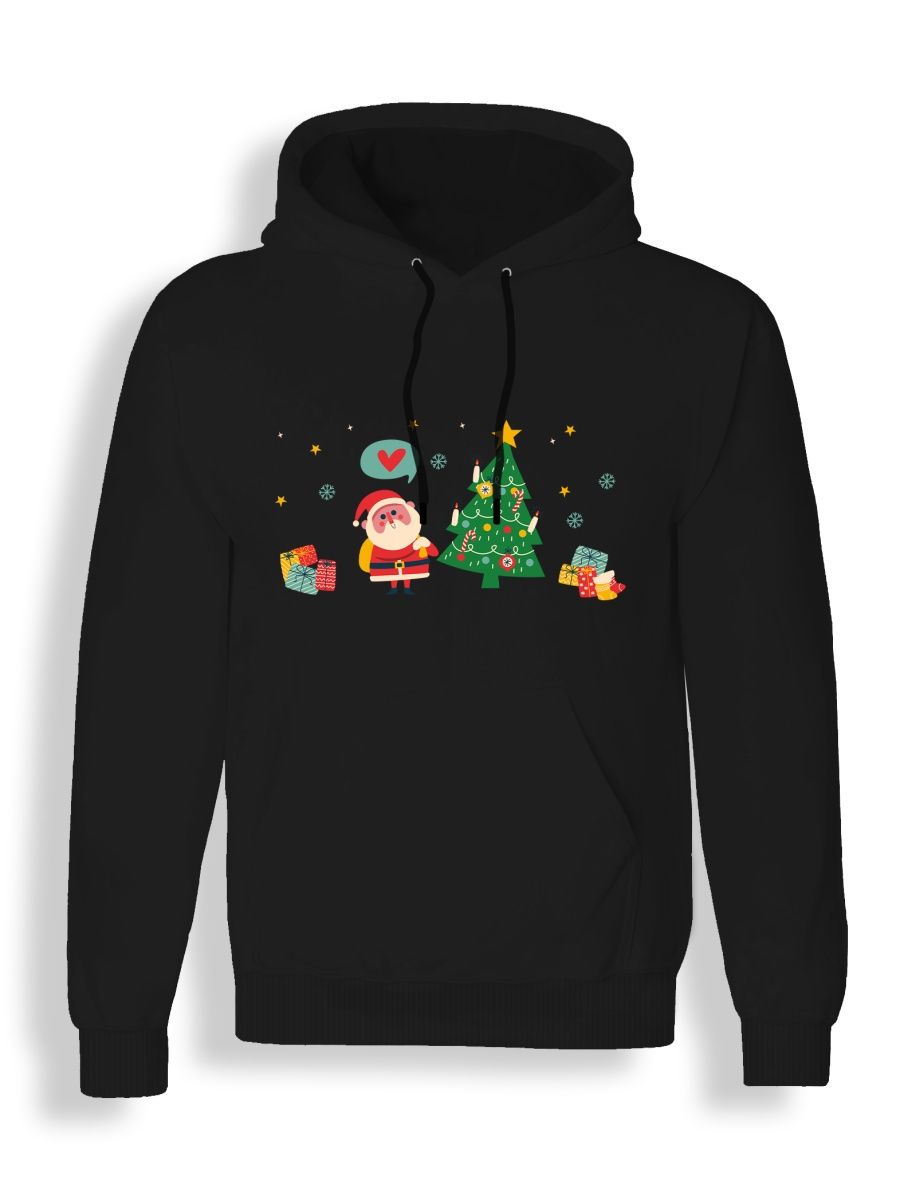 Худи унисекс Каждому Своё Merry Christmas/Рождество/Новый год NY49 черное S