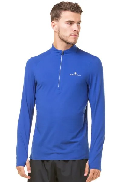 Мужская футболка для бега на молнии 1/2 Blue Core Thermal Ronhill, синий