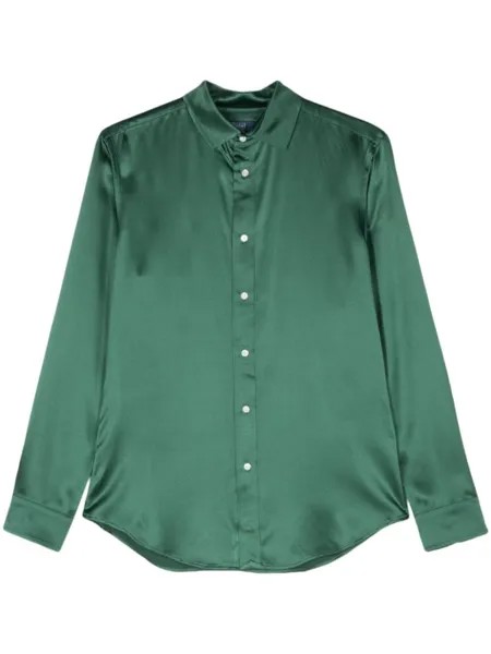 Polo Ralph Lauren шелковая рубашка с длинными рукавами, зеленый