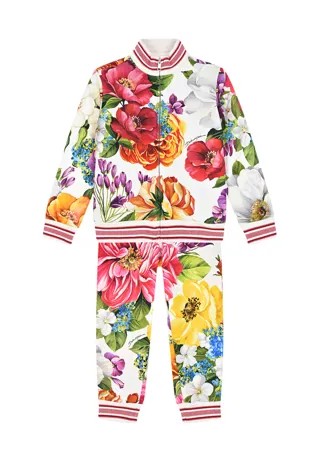 Спортивный костюм с крупным цветочным принтом Dolce&Gabbana детский