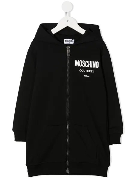 Moschino Kids худи на молнии с логотипом