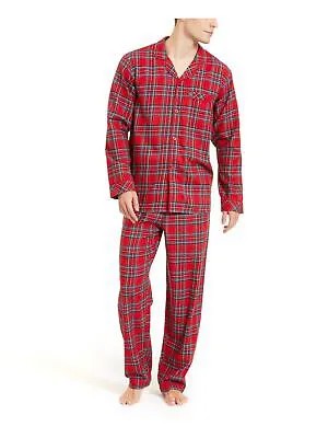FAMILY PJs Мужские красные клетчатые брюки на пуговицах Фланелевые пижамы Большие и высокие 2XLT