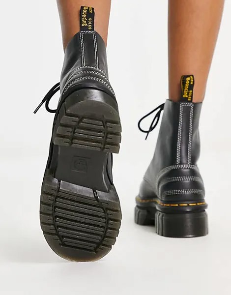 Черные стеганые ботинки с 8 люверсами Dr Martens Audrick