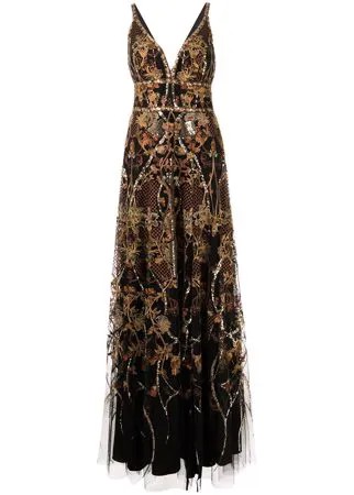 Marchesa Notte вечернее платье с бисером