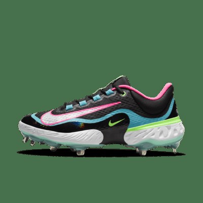 Бутсы Nike Alpha Huarache Elite 4 Low, цвет Black/Teal Nebula/Hyper Pink/White