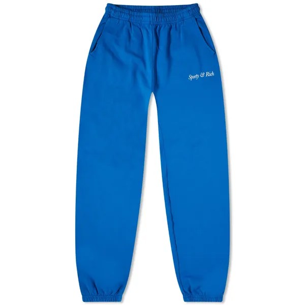 Спортивные брюки Sporty & Rich Italic Logo, цвет Royal Blue & White