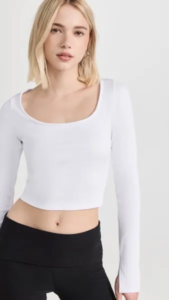 Топ Alo Yoga Alosoft Rib Form Long Sleeve, белый