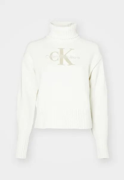 Вязаный свитер MONOLOGO Calvin Klein, кремовый