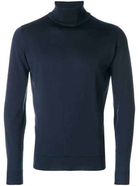 John Smedley джемпер с отворотной горловиной, синий