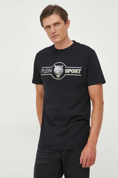 Хлопковая футболка Plein Sport, черный