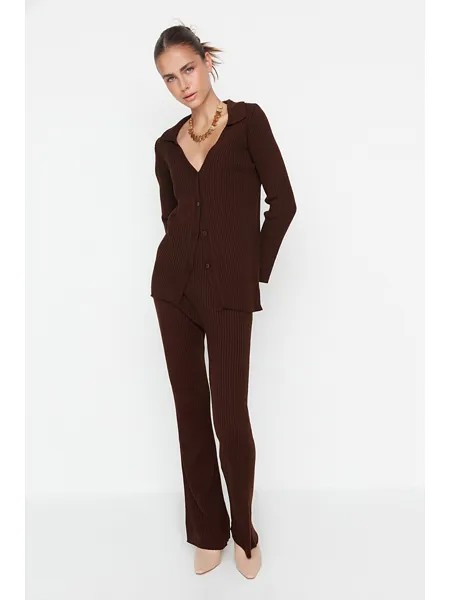 Кардиган trendyol 2tlg. Outfit, цвет Dunkelbraun