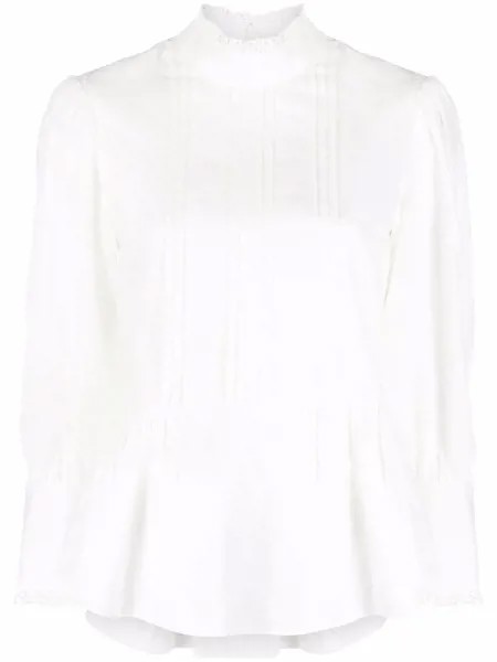 See by Chloé блузка с высоким воротником и кружевной отделкой