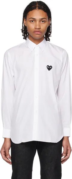Белая рубашка с сердечками Comme des Garçons Play
