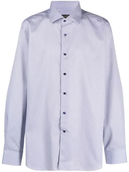 Corneliani рубашка в мелкую точку, синий