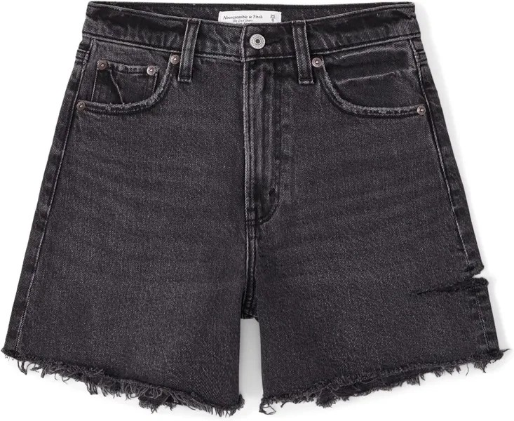 Шорты для папы Curve Love с высокой посадкой Abercrombie & Fitch, черный