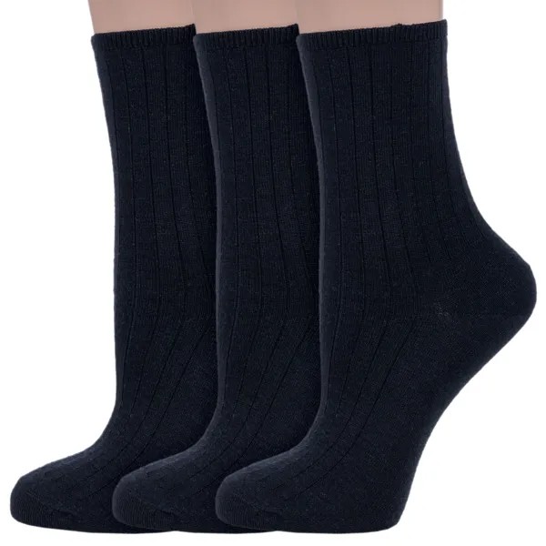 Комплект носков женских Dr Feet 3-15DF9 черных 23