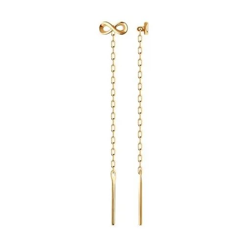 Серьги цепочки Diamant, красное золото, 585 проба, золотой