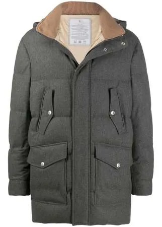 Brunello Cucinelli стеганый пуховик с капюшоном