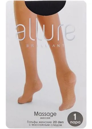 Капроновые гольфы ALLURE Massage 20 den, размер универсальный, nero