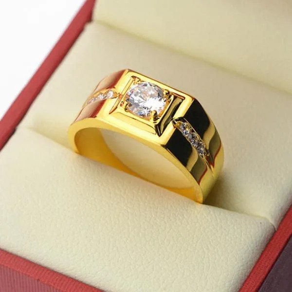 Новое джентльменское золотое кольцо мужское доминирующее кольцо обручальное кольцо бриллиант аксессуары