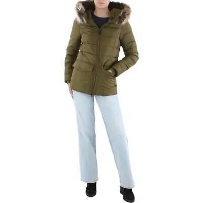 Женская зеленая пуховая куртка Barbour с отделкой из искусственного меха для холодной погоды 4 BHFO 1237