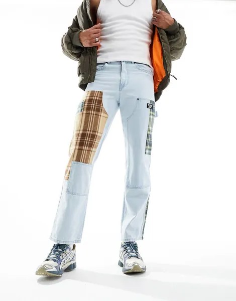 Джинсы Karl Kani Leg Deni Check Patches, синий