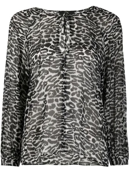 Nili Lotan блузка с леопардовым принтом