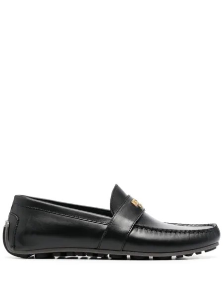 Moschino лоферы с логотипом, черный